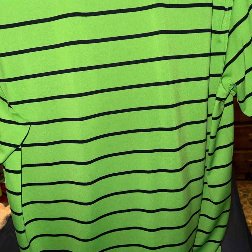 PGA Tour Lime Green Striped Polo